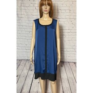 Kenneth Cole Sleeveless Blue Black Dress Size XL